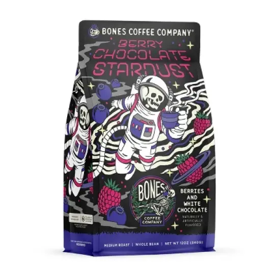 Bones Coffee Company Berry Chocolate Stardust 12 oz  (Whole Bean) image {6}