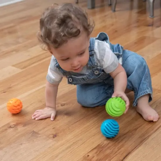 Fat Brain Toys Baby and Toddler Learning Sensory Rollers - Set of 3 Spheres image {4}