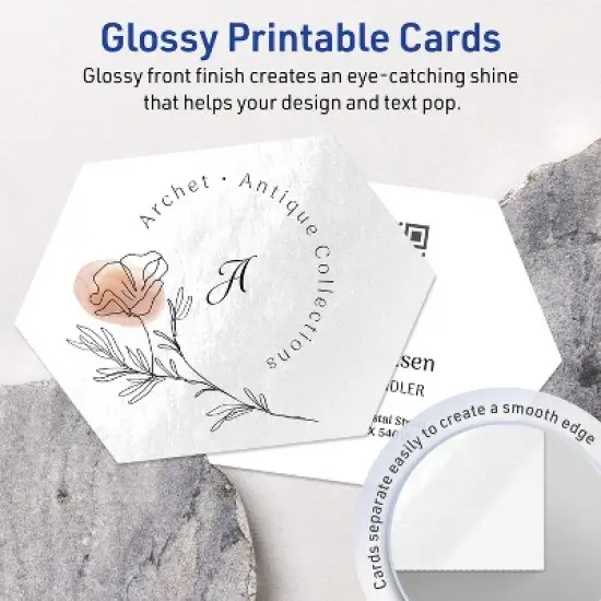 Avery Geo Flat Cards, 5" x 7", Glossy White, 20 Total image {2}