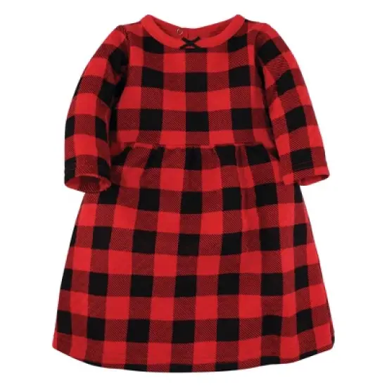 Hudson Baby Infant Girl Cotton Dresses, Buffalo Plaid Leopard image {2}
