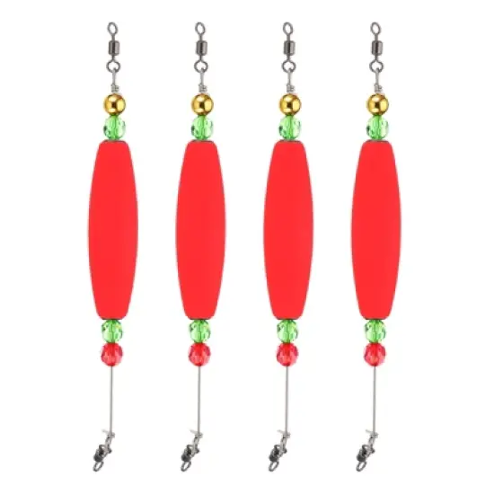 Unique Bargains Plastic Weighted Popping Corks Olive Fishing Floats Rigs 4 Pcs image {6}