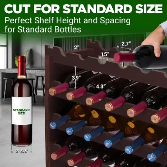 NutriChef Modular Wine Storage Rack - 72 Bottle Wine Rack with 8-Tier Shelves SLWMDSF226BK image {3}