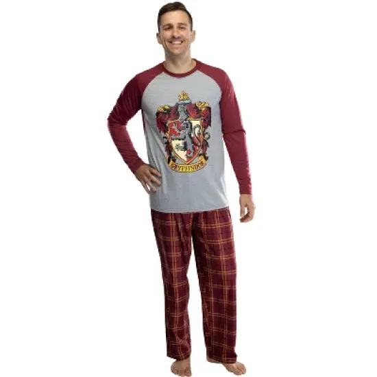 Harry Potter Men's Raglan Shirt And Plaid Pants Pajama Set image {3}
