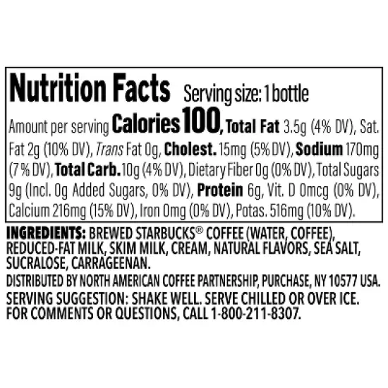 Starbucks Frappuccino Lite Sea Salt Caramel Gelato Chilled Coffee Drink - 9.5 fl oz Glass Bottle image {3}