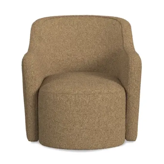 HomePop Upholstered Swivel Accent Chair Light Tan image {3}