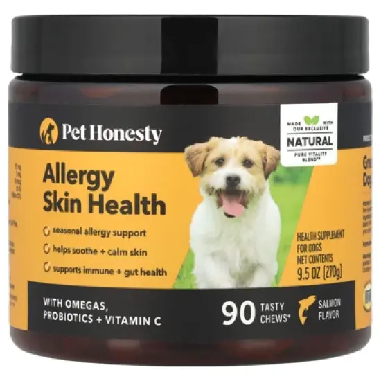 Pet Honesty Allergy Skin Health, For Dogs, Salmon, 90 Tasty Chews, 9.5 oz (270 g) image {3}