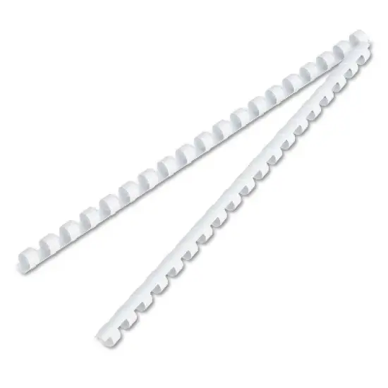 Fellowes Plastic Comb Bindings 3/8" Diameter 55 Sheet Capacity White 100 Combs/Pack 52371 image {1}