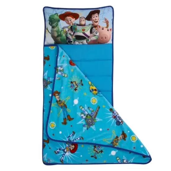 Disney Toy Story It's Play Time Blue, Green, Red and Yellow, Woody, Buzz and The Toys Toddler Nap Mat image {1}