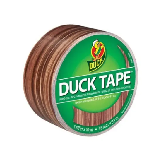 Duck 1.88 in. W X 10 yd L Brown Woodgrain Duct Tape image {1}