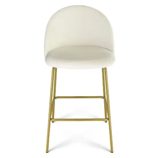25" Nano Full Back Upholstered Counter Stool (Set Of 2) Gold Legs-Maison Boucle image {5}