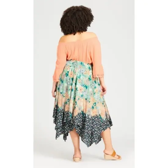 Women's Plus Size Nora Hanky Hem Skirt - mint | AVENUE image {2}