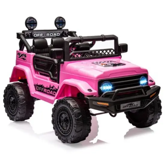 Acekool 12V Kids Ride-On Truck with Remote, Bluetooth, LED Lights & Spring Suspension image {10}