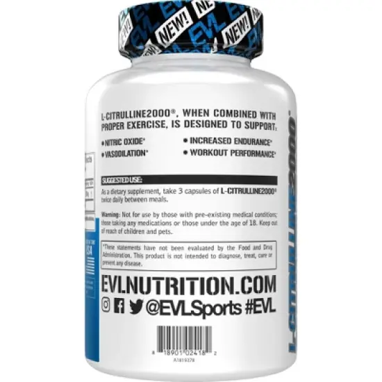 Evlution Nutrition L-Citrulline - Workout & Vasodilation Support - 90 Servings image {2}