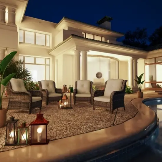 UPTIOT 4 Piece Multiple Chairs Seating Group with Cushions image {5}