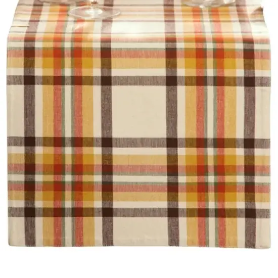 Russet Harvest Woven Plaid Table Runner - Multicolor - 13x70 - Elrene Home Fashions image {1}