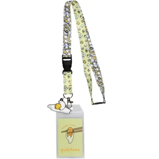 Gudetama I Can't ID Badge Holder Breakaway Lanyard w/ 2" Charm image {5}