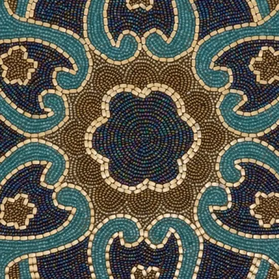 Saro Lifestyle Beaded Placemat, 14" Round, Multi (Set of 4) image {3}