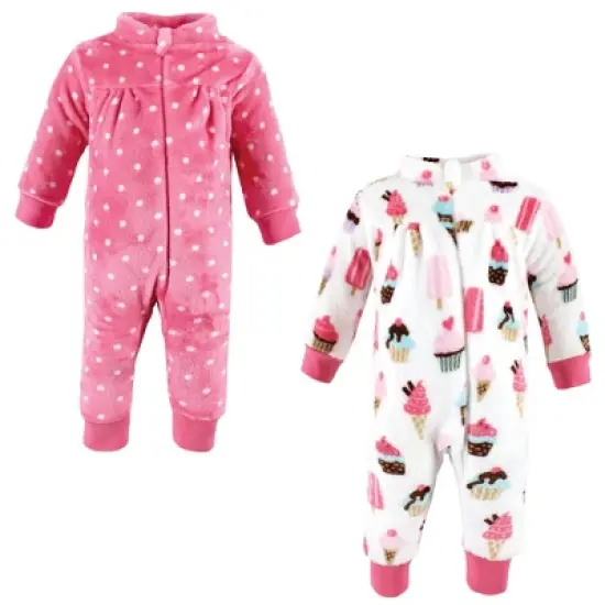 Hudson Baby Infant Girl Plush Jumpsuits, Ice Cream image {6}