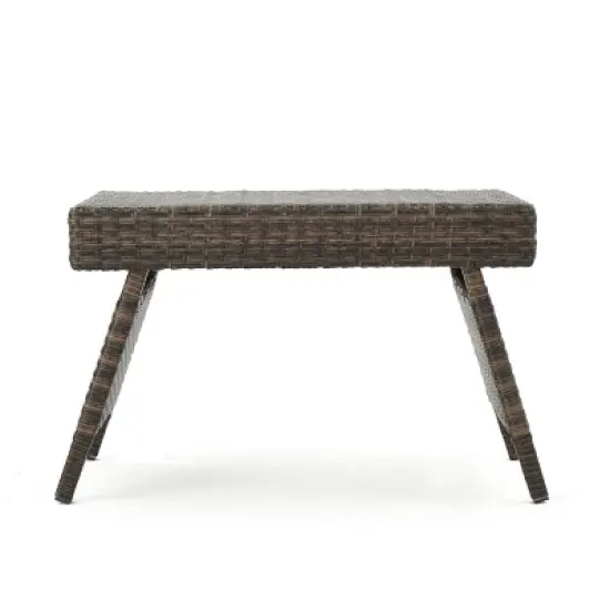 GDFStudio Thelma Outdoor Wicker and Aluminum Folding Side Table image {5}