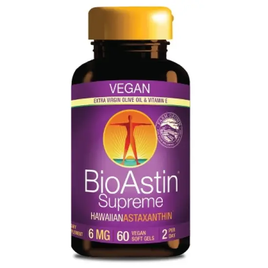 BioAstin Supreme Hawaiian Astaxanthin - Antioxidant Supplement with Vitamin E - Farm-Direct Eye, Joint & Immune Support - 6 mg, 60 Vegan Softgels image {7}