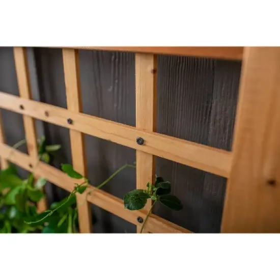 Vita 18.5"x38" Rectangular Wood Rosewood Garden Bed with Trellis Light Brown image {6}