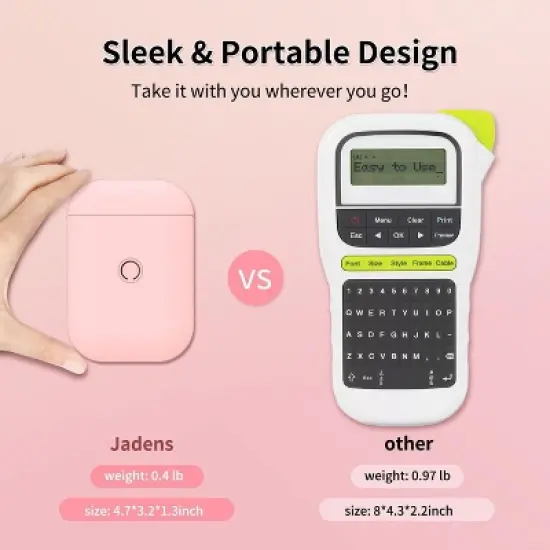 JADENS D11 Pro Mini Label Printer(PINK) image {1}