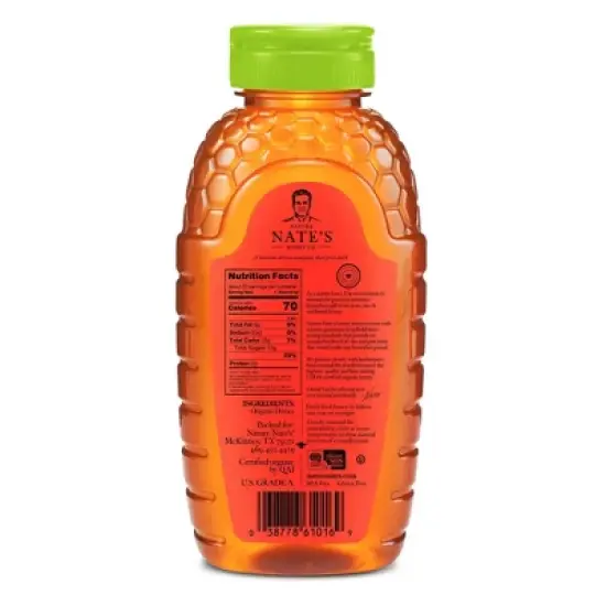 Nature Nate's 100% Pure Raw Unfiltered Organic Honey &ndash; 16oz image {1}