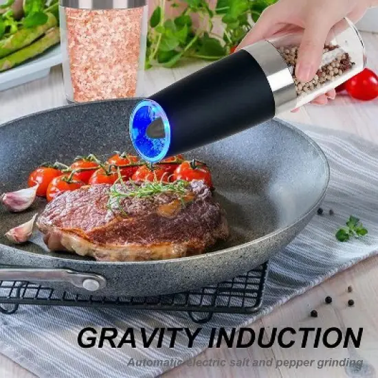 MOVSSOU Electric Salt and Pepper Grinder Set of 2 image {6}