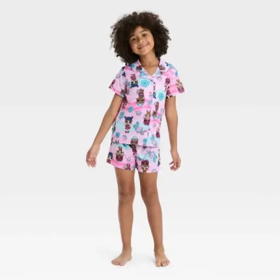 Girls' L.O.L. Surprise! 2pc Coat Pajama Set - Pink image {2}