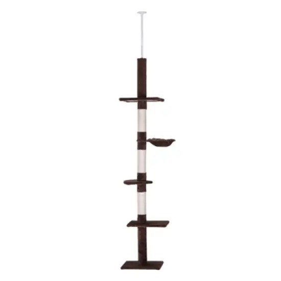PawHut 9' Adjustable Height Floor-To-Ceiling Vertical Cat Tree image {8}