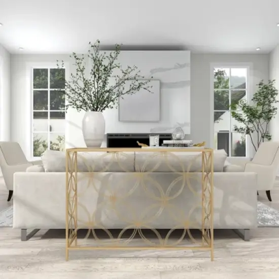 Contemporary Metal Console Table Gold - Olivia & May image {11}