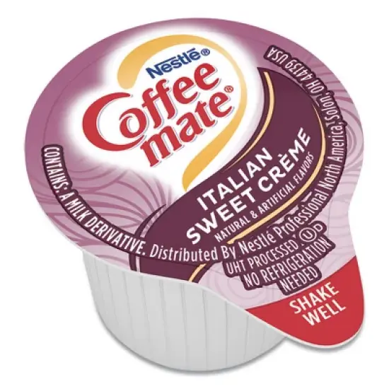 Coffee mate Liquid Coffee Creamer, Italian Sweet Creme, 0.38 oz Mini Cups, 50/Box image {1}