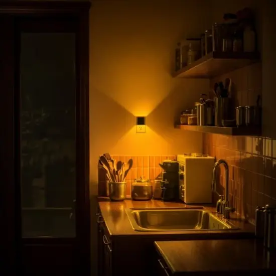 DORESshop 2-Pack 1W Plug-in Amber Square Wall Night Lights, Up & Down Illumination, Modern Bedroom or Hallway Accent image {5}