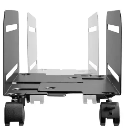Monoprice Steel Computer Case CPU Tower Mobile Stand - Black Powder-Coated Steel Construction - Workstream Collection image {2}