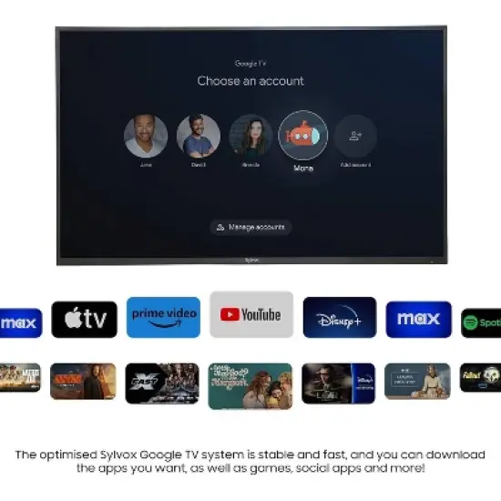 Sylvox 43" Patio Series Outdoor 2160p 1LED TV: Google TV HDR10, 60 Hz Refresh, Chromecast image {1}