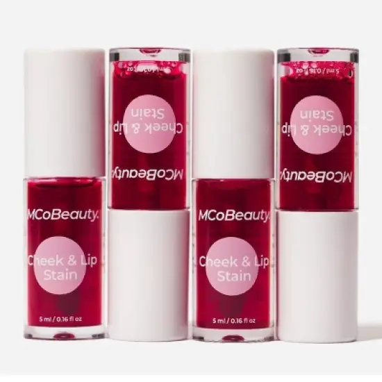 MCoBeauty Cheek & Lip Stain 2-in-1 Liquid Tint - Rosy Red image {3}