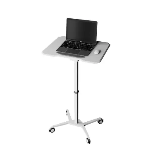 Sit To Stand Mobile Laptop Computer Stand with Height Adjustable White - Techni Mobili image {9}