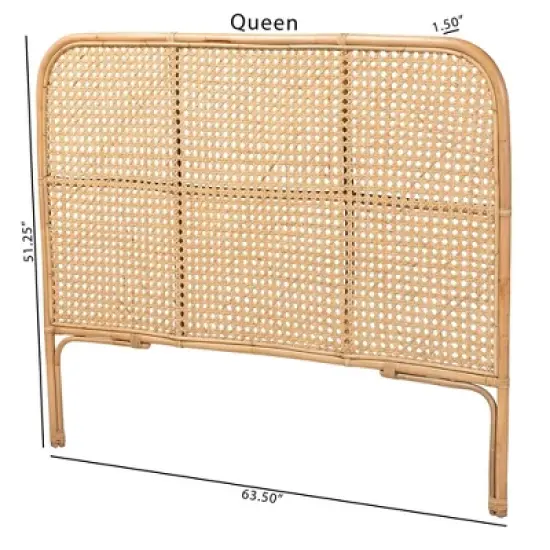 Queen Linette Natural Rattan Headboard Brown - bali & pari image {8}