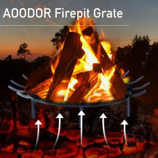 Aoodor Fire Pit Grate Log Round Kindling Tools image {1}