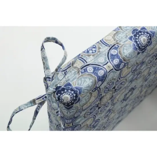 Keyzu Medallion 2pc Outdoor Seat Cushion Set Blue - Pillow Perfect image {2}