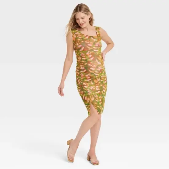 Mesh Maternity Bodycon Dress - Isabel Maternity by Ingrid & Isabel&trade; Geometric image {3}