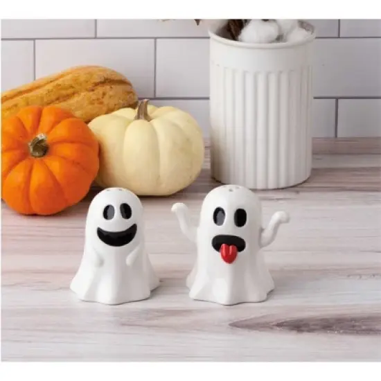 Tabletop 3.25 In Ghost Salt & Pepper Set Halloween , Halloween Spooky (2PC) image {2}