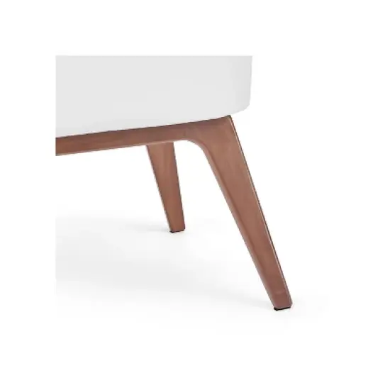 Delta Children Aero Bassinet Modern Portable Baby Crib with Solid Wood Legs, Mattress Pad and Fitted Sheet - White image {12}