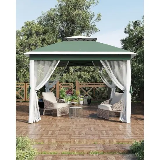 11x11ft Pop-Up Gazebo with Mosquito Net, Waterproof & UV-Resistant, Easy Setup image {10}