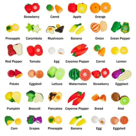 46-Piece Kids Play Food & Kitchen Accessories Set by Toy Time image {10}