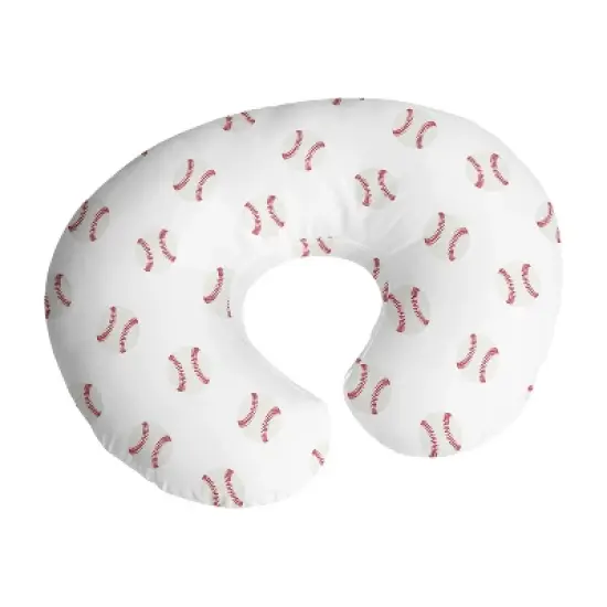 Sweet Jojo Designs Boy Support Nursing Pillow Cover (Pillow Not Included) Baseball Patch Red and White image {5}