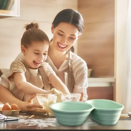 PAIHOME Bread Proofing Basket Set, Starter Kit for Sourdough Baking, Silicone Banneton Bowls for Artisan Loaves image {2}