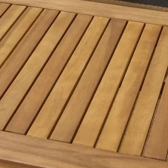 Carolina 5pc Acacia Club Chairs with Coffee Table Brown Patina Finish/Dark Teal - Christopher Knight Home: Weather-Resistant Outdoor Seating Set image {4}