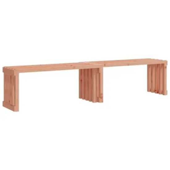 vidaXL Extendable Patio Bench in Natural Douglas Brown - Solid Wood Outdoor Seating for Garden, Terrace, Porch, or Backyard image {10}