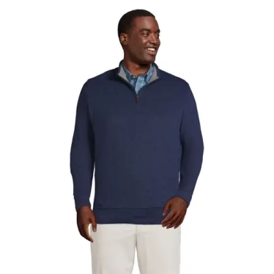 Lands' End Men's Bedford Rib Quarter Zip Sweater image {11}